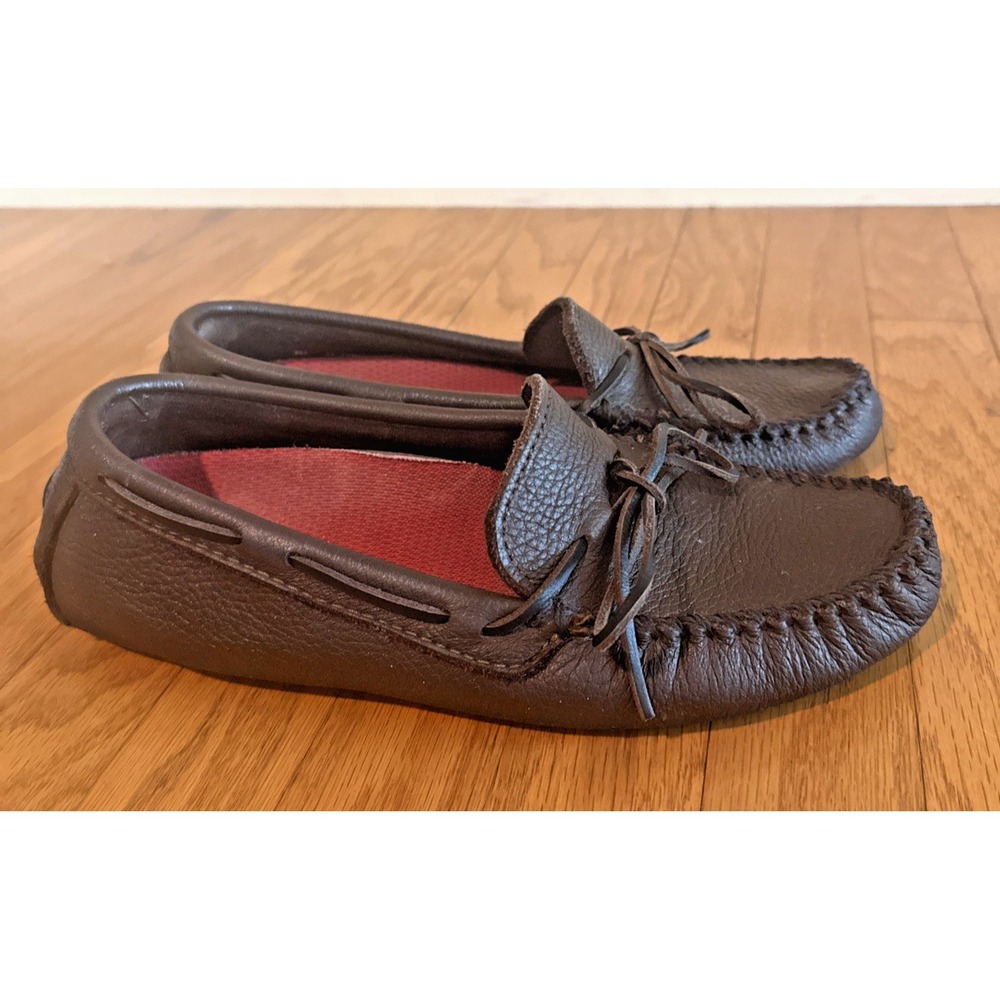 Minnetonka Moosehide Leather Driver Moc Loafers Men's 11 Chocolate Brown 952 *